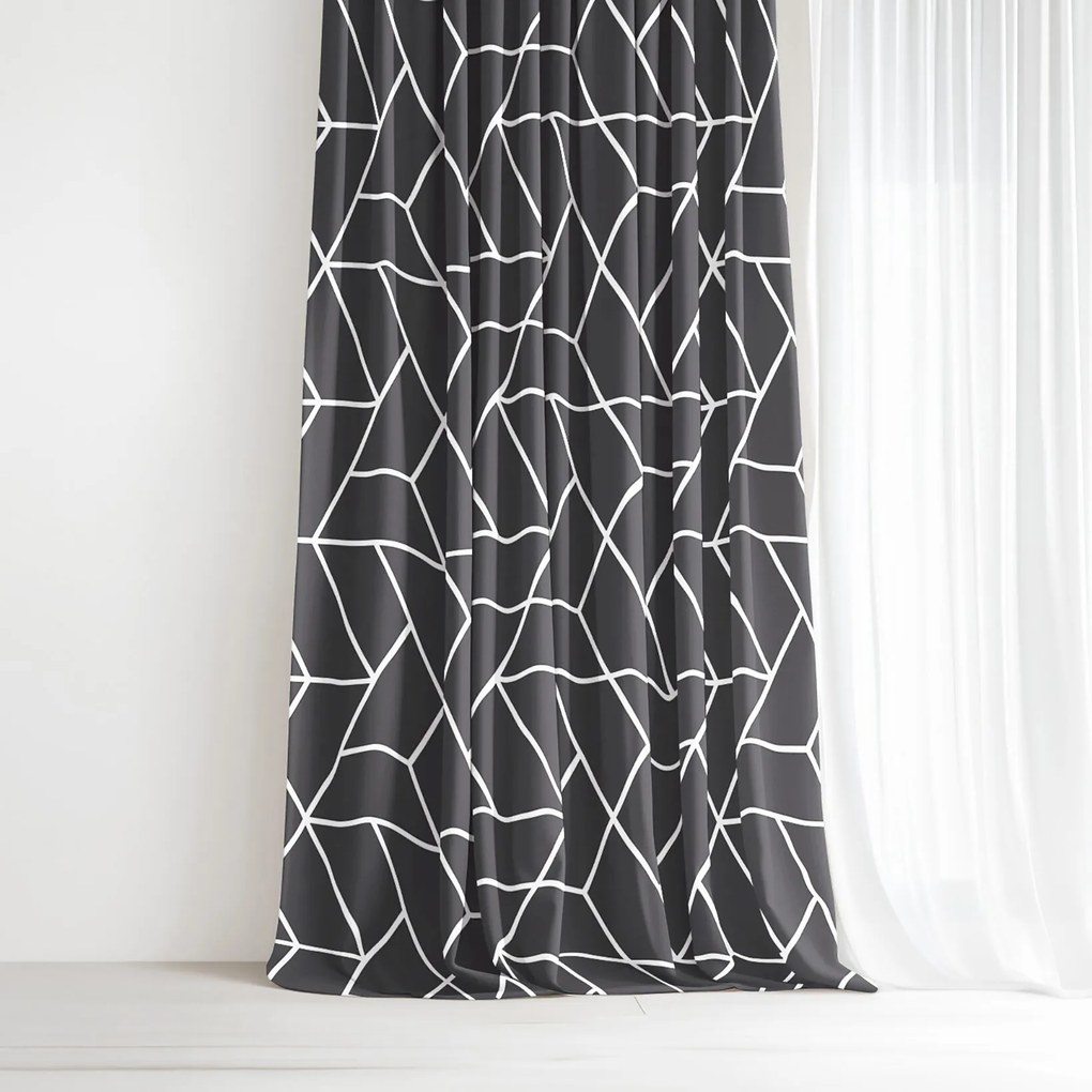 Goldea bavlnený záves - mozaika na tmavo sivom 240x150 cm