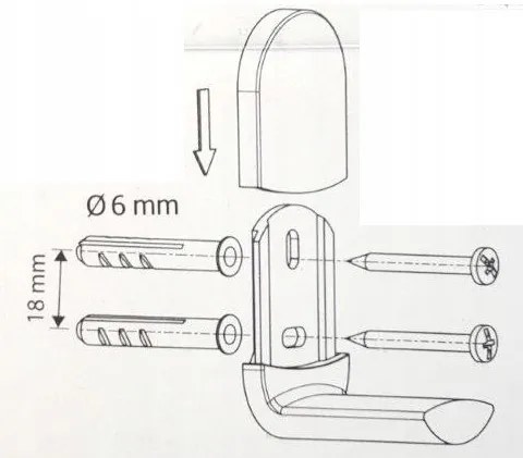 Erga Vigo, nástenný 1-radový držiak na uteráky 60cm, chrómová, ERG-07679