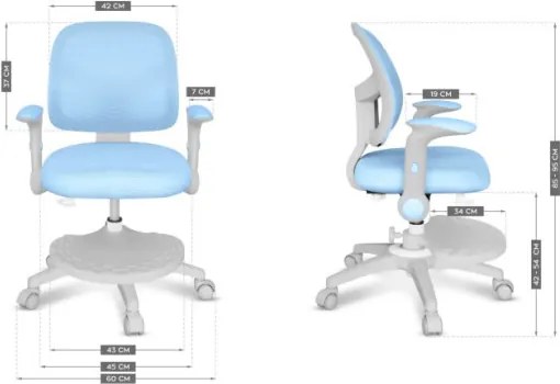 Detská otočná stolička Mark Adler Junior 5.0 Blue