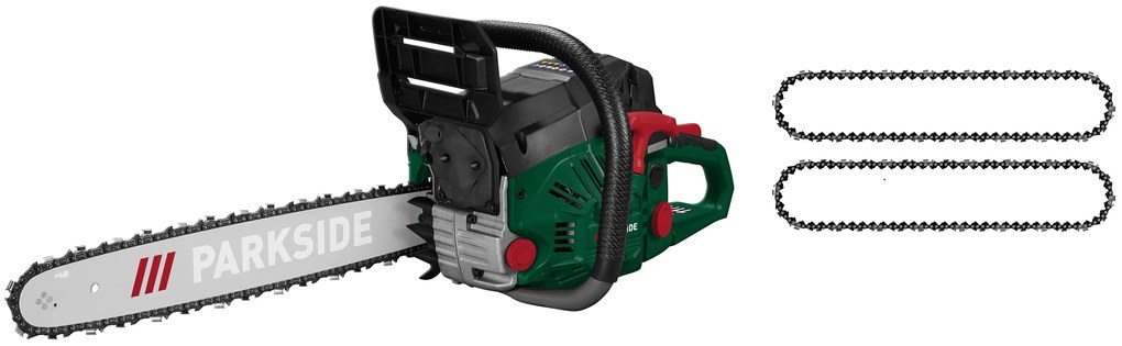 Parkside®  Benzínová reťazová píla Pbks 53 C3 + Náhradné pílové reťaze PEK 18 A1 – 18" – 1,5 mm, 2 kusy  (800010862)