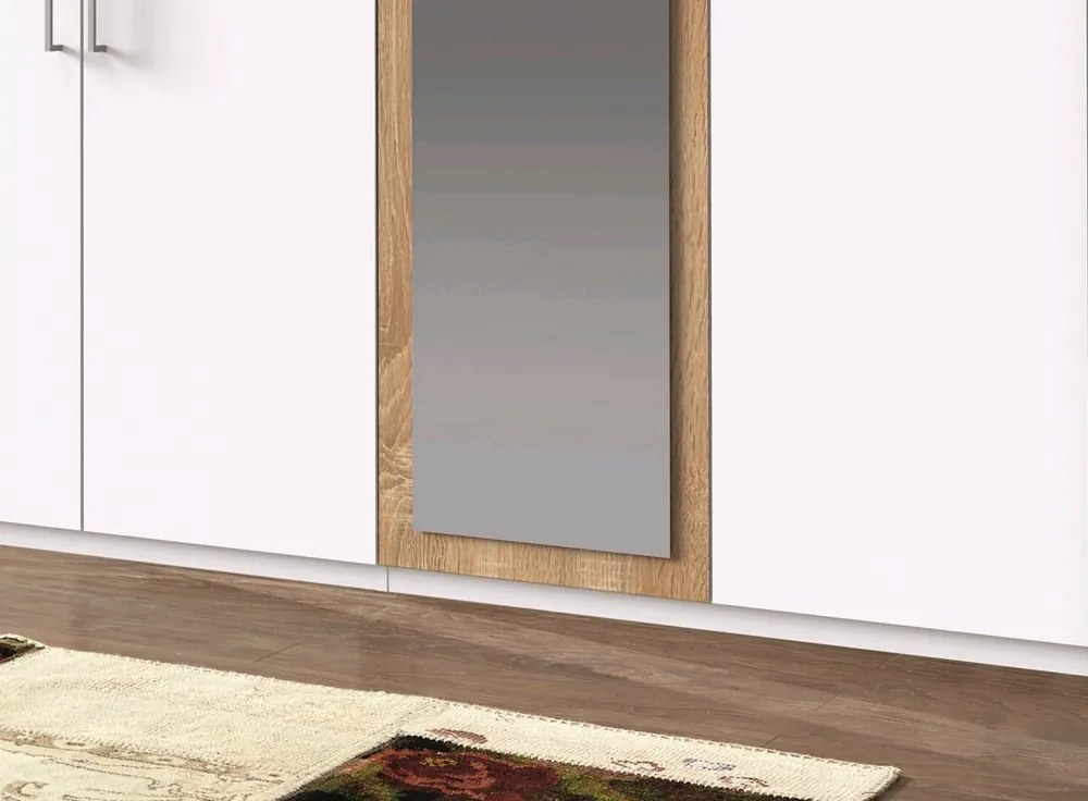 Šatníková skriňa Diver 270 cm, bílá/dub sonoma