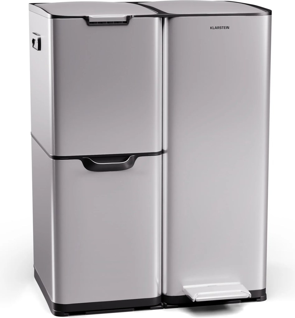 Klarstein Tiyo 3 v 1, kôš na odpadky, 60 litrov, vyberateľný kôš, s mäkkým zatváraním