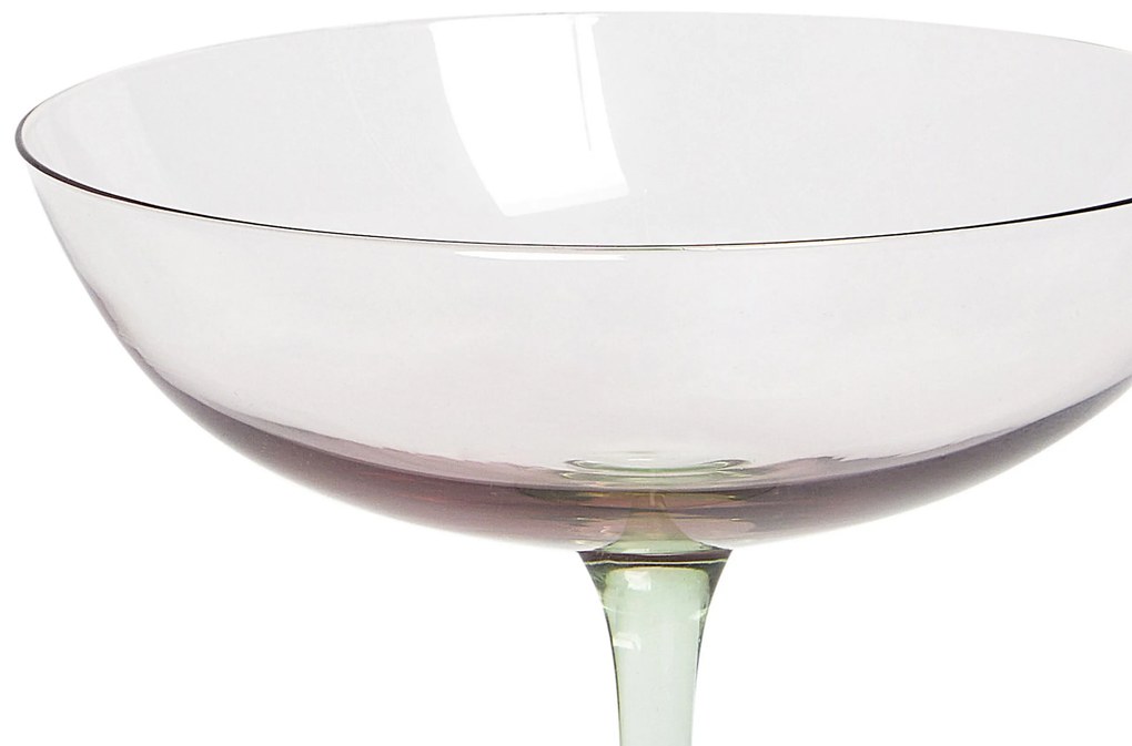 Sada 4 pohárov na martini 250 ml ružovo-zelená DIOPSIDE Beliani
