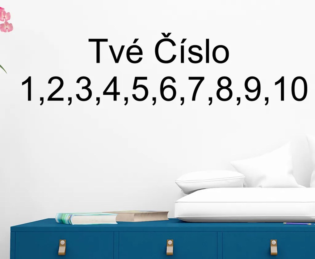 Veselá Stena Samolepka na stenu na stenu Vlastné číslo - Arial Farba: černá