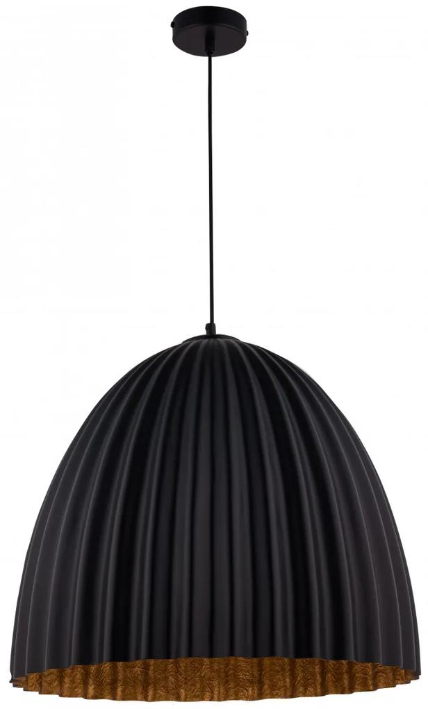 SIGMA Závesné moderné osvetlenie TELMA, 1xE27, 60W, 70cm, okrúhle, čierne, medené