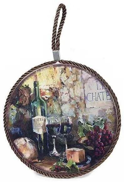 Vínová kuchynská podložka Château 17x17 cm