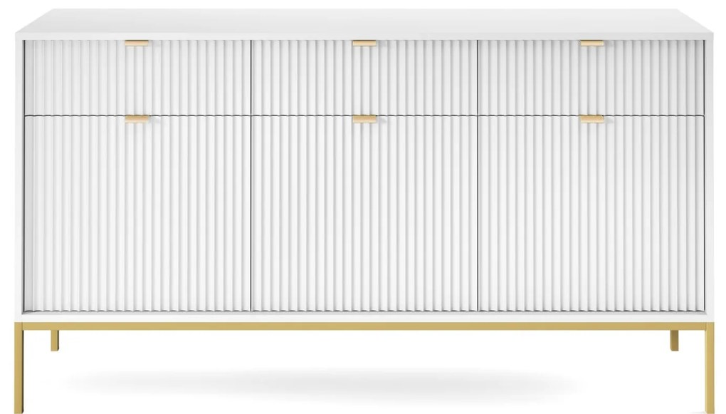 Komoda Nova 154 cm biela/zlatá