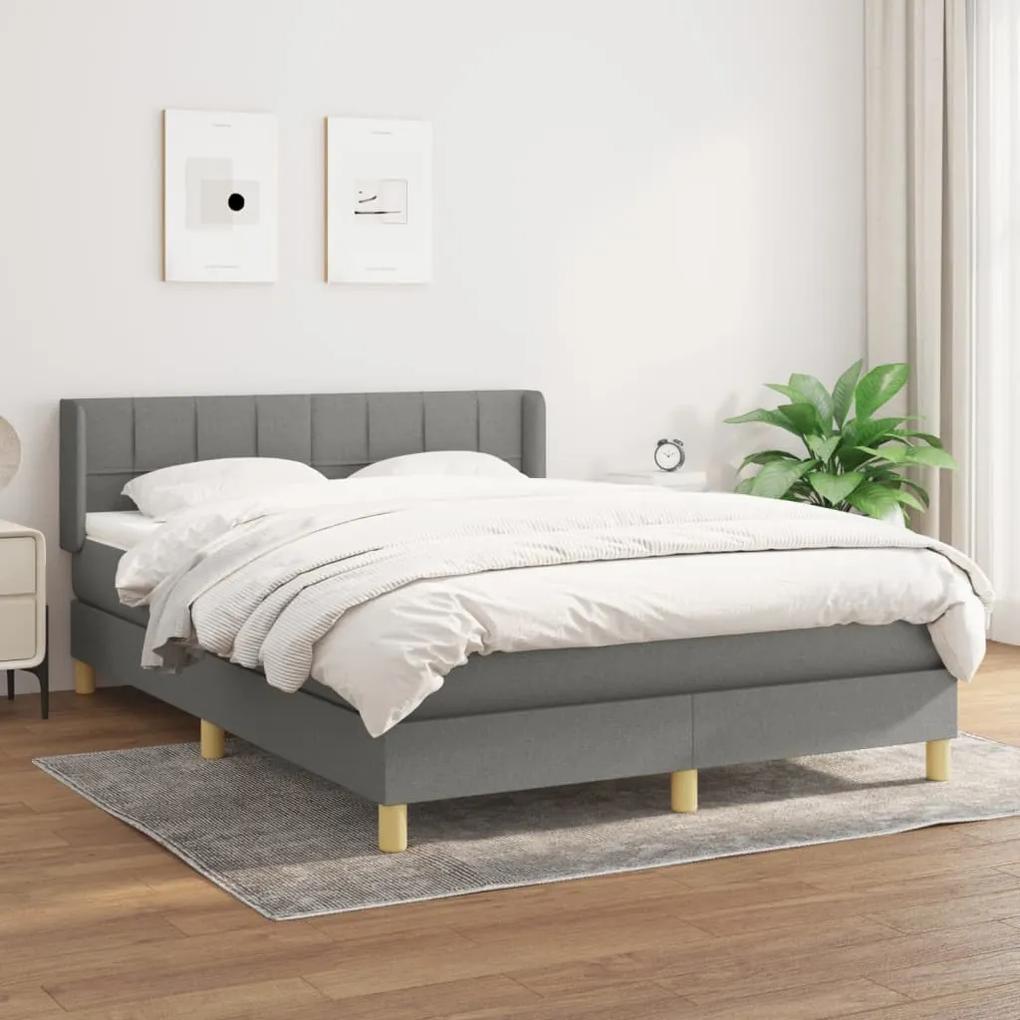 Boxspring posteľ s matracom tmavosivá 140x200 cm látka 3130274