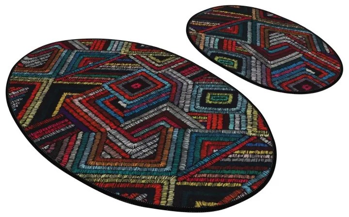 Súprava 2 kusov kúpeľňových predložiek PatchworkLike viacfarebných