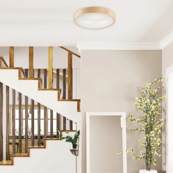 Stropné svietidlo NATURAL 3xE27/60W/230V, pr. 47 cm, borovica