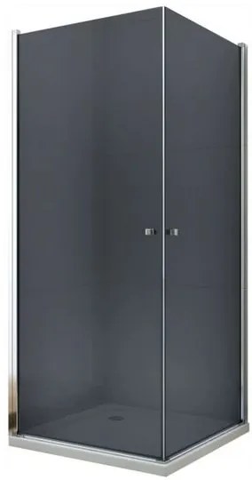 Mexen Pretoria DUO sprchovací kút 70x80cm, 6mm sklo, chrómový profil-šedé sklo, 852-070-080-02-40