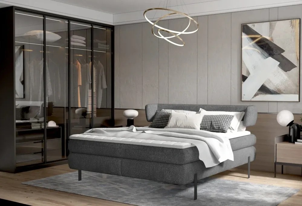 Boxspring posteľ HOMELY I. Šírka postele: 140x200cm, Cenová skupina látky: casual 2cs