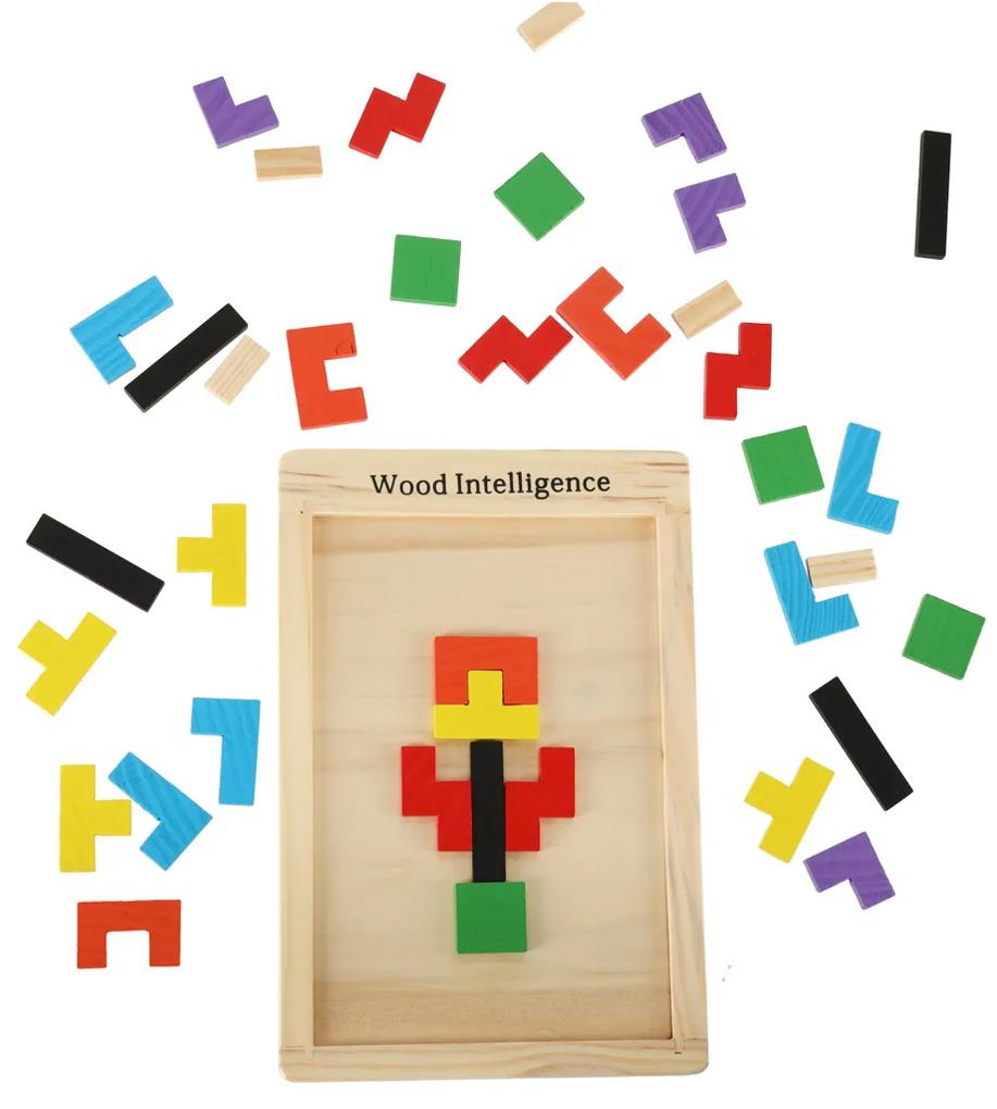 IKO Drevené kocky Tetris – 40 dielikov
