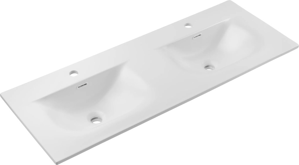 Comad Nábytkové keramické dvojumývadlo SKY 1 120D DP, 121x46 cm, biela matná