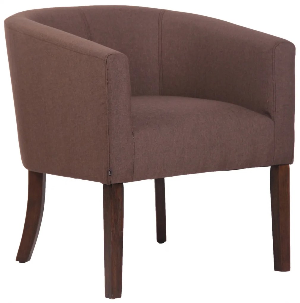 Design-Shop Kreslo Nemea - látka, drevené nohy antik tmavé - Hnedá