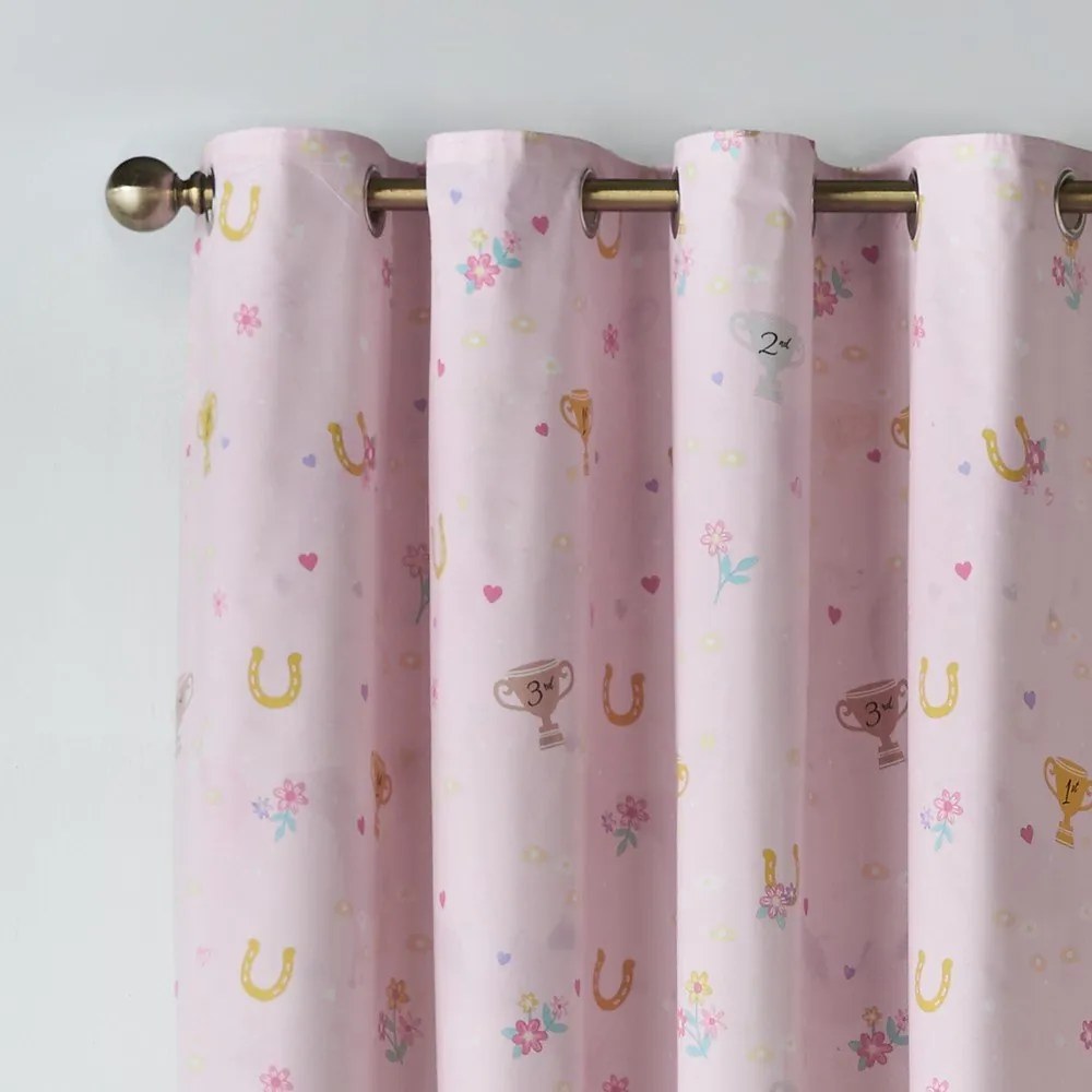 Krémový detský záves 2 ks 168x183 cm Happy Horses – Catherine Lansfield