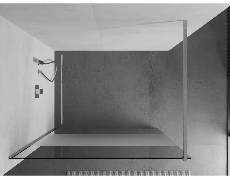 Mexen Kioto, sprchová zástena Walk-In 80 x 200 cm, 8mm číre sklo-námraza, brúsená oceľ profil, 800-080-101-97-35
