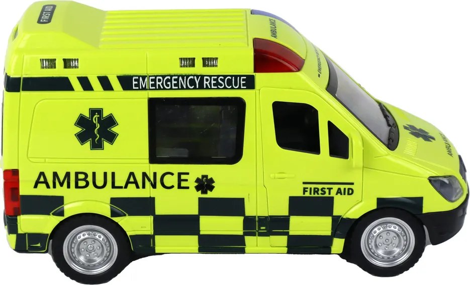 LEAN Toys Diaľkovo ovládaná žltá sanitka so svetlami
