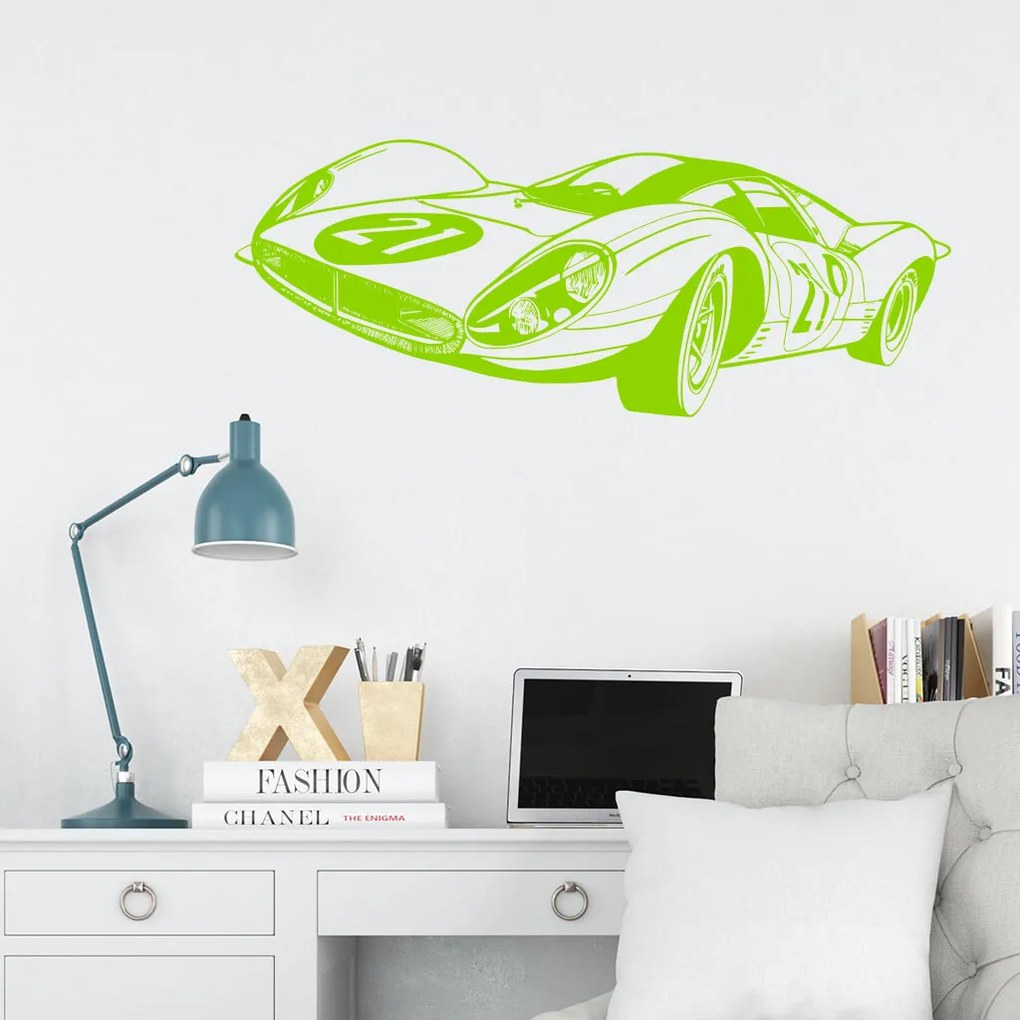 Veselá Stena Samolepka Pretekársky automobil Farba: oranžová, Veľkosť: 100 x 40 cm