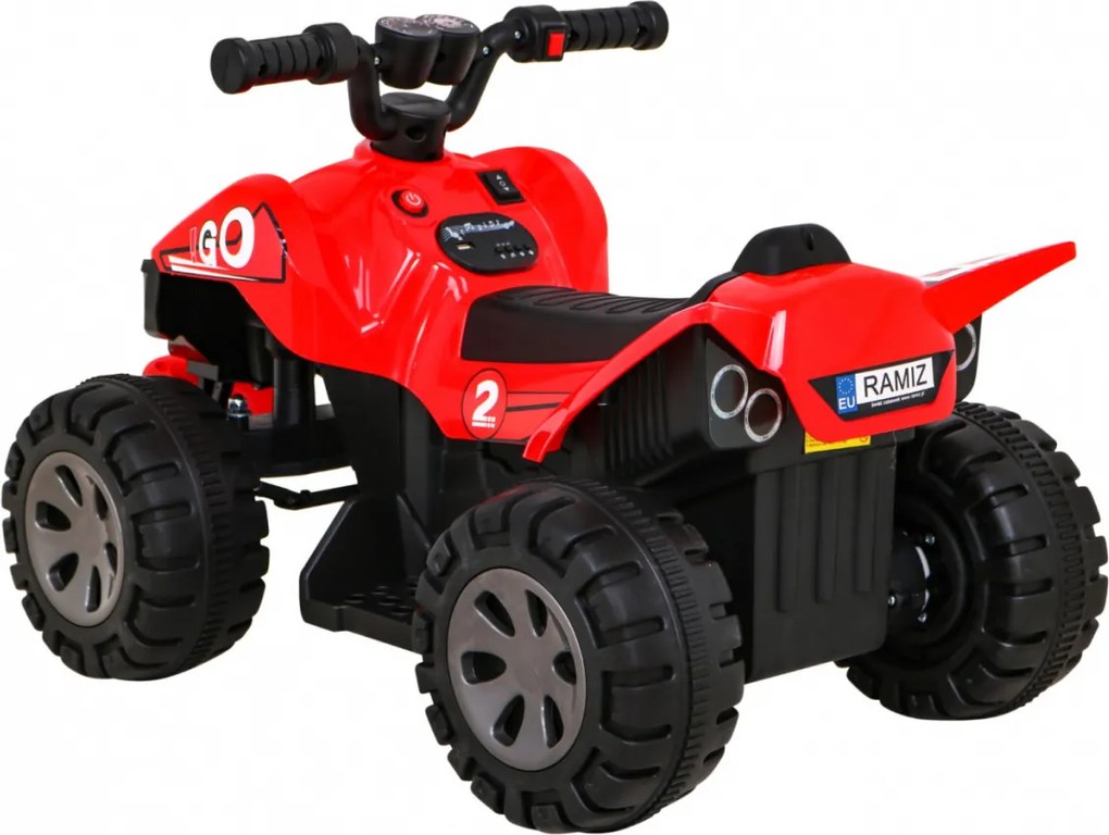 Ramiz Najrýchlejšia batériová štvorkolka pre deti Červená + 25W motor