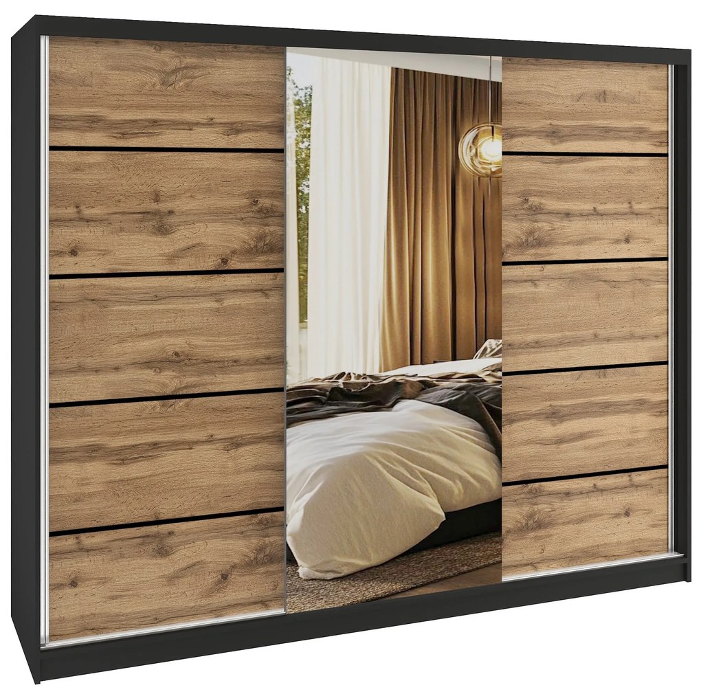 Šatníková skriňa SERENITY 232 cm dub wotan mat MBP SERENITY SZP8/0/B/DW/0/HIAL