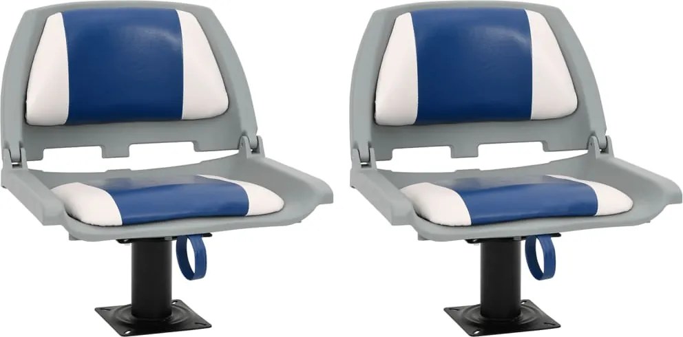 vidaXL 4-dielne skladacie sedadlo do člna, modro biele 48x51x41 cm