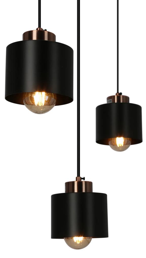Candellux OLENA Luster lamp black 3X60W E27 black lampshade 33-79022