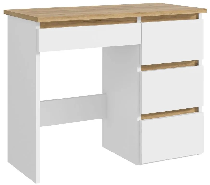 Stôl 75 x 94 x 43 cm, farba biela / dub