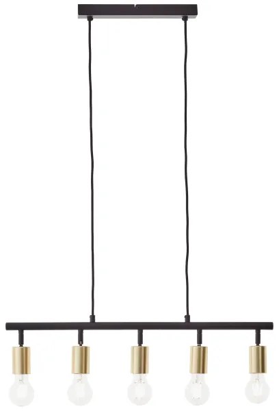 Brilliant - Závesné svietidlo na lankách TIFFANY 5xE27/28W/230V čierna/mosadz