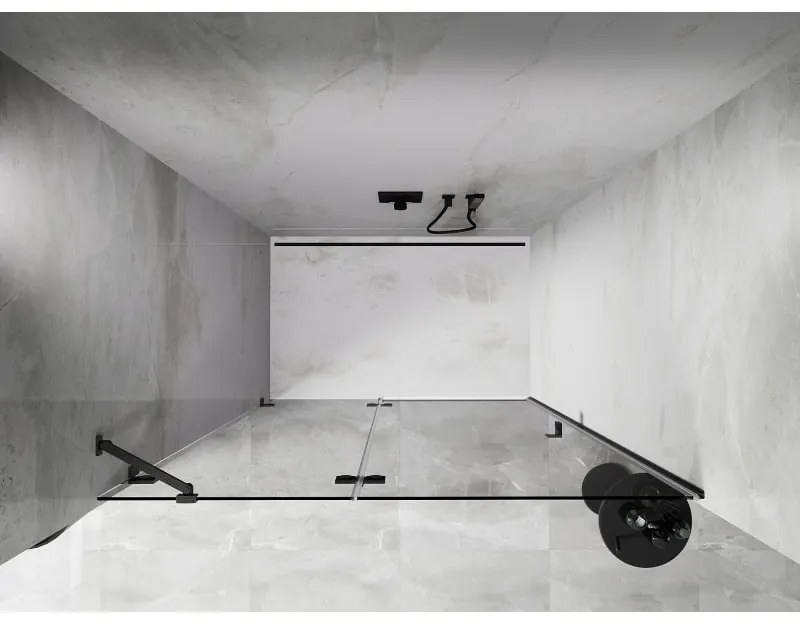 Mexen, Mexen Lunar ľavé výklopné sprchové dvere 130 cm, priehľadné, pištoľovo šedé kartáčované - 834-130-000-66-00-L