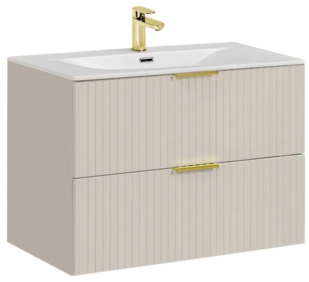 Závesná skrinka Adele Cashmere Sky so zápustným umývadlom 80 cm kašmír/biela