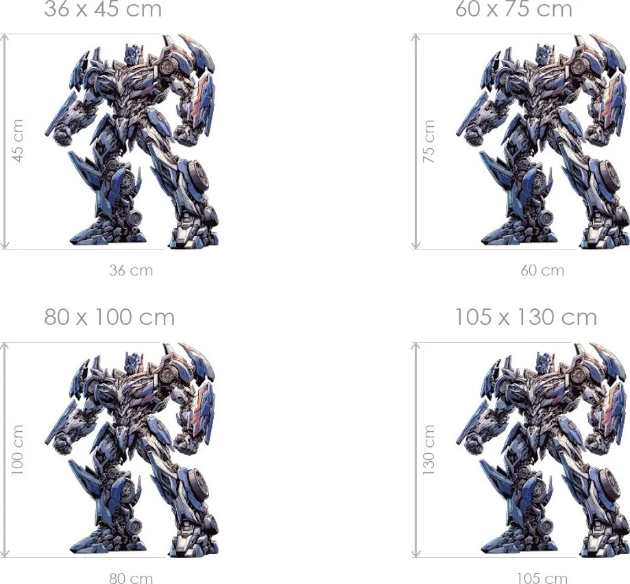 Ultra transformer textilná opakovane prilepiteľná nálepka na stenu hárok 36 x 45 cm