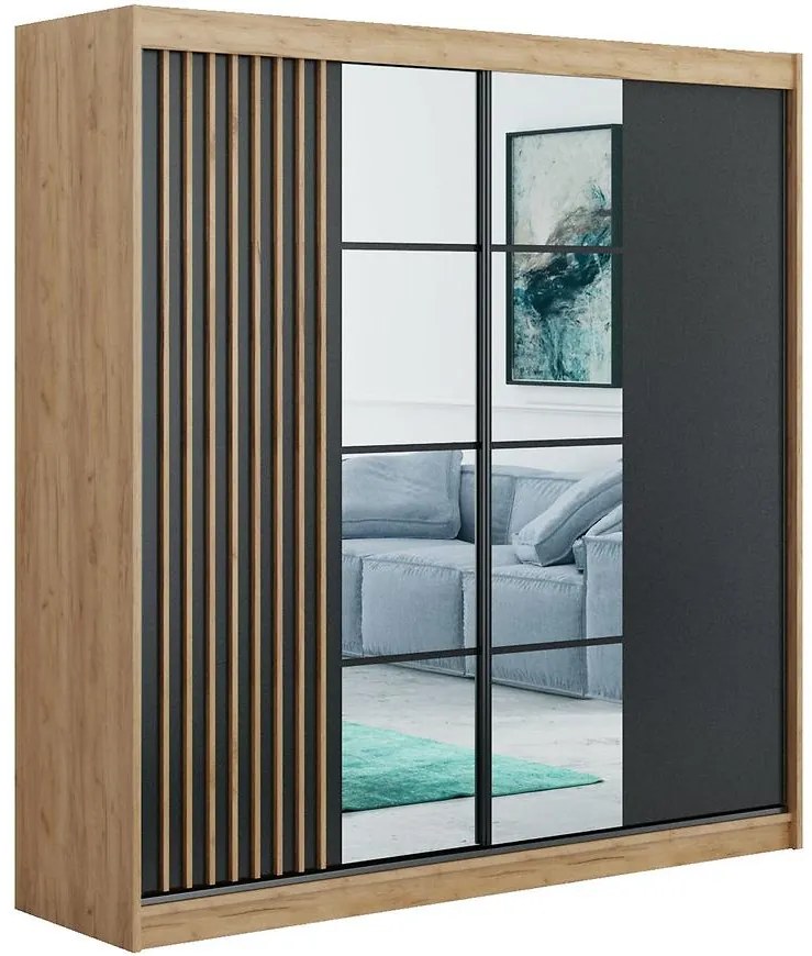 Skriňa Larysa 203 čierne / craft zlatá