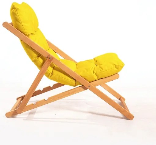 Záhradné lehátko žlté/buk