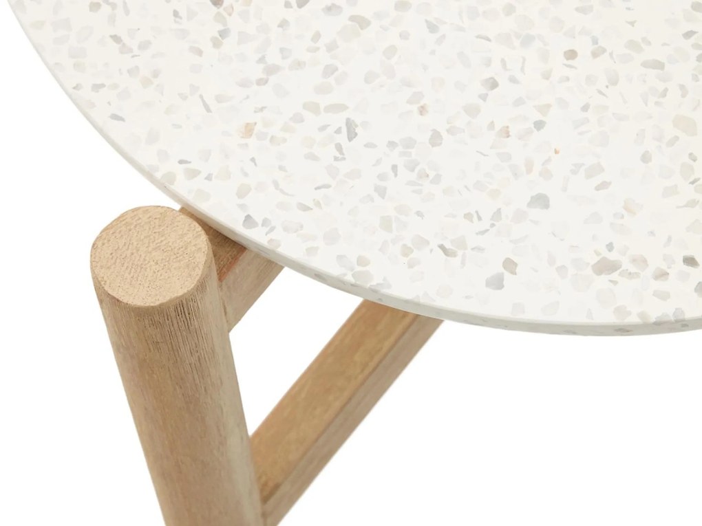 Odkládací stolík palo ø 84,4 cm biely MUZZA