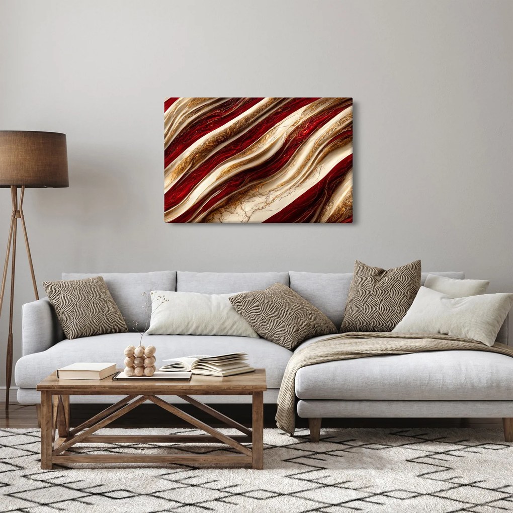 Obraz - Zlato - biela textúra (90x60 cm)