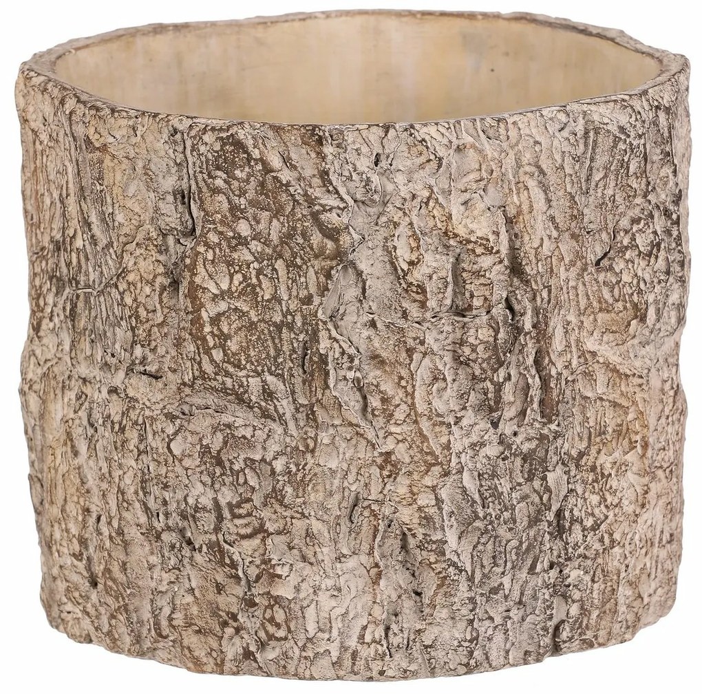 Kvetináč imitácia drevenej kôry, 21 x 21 x 17 cm,betón, 21 cm