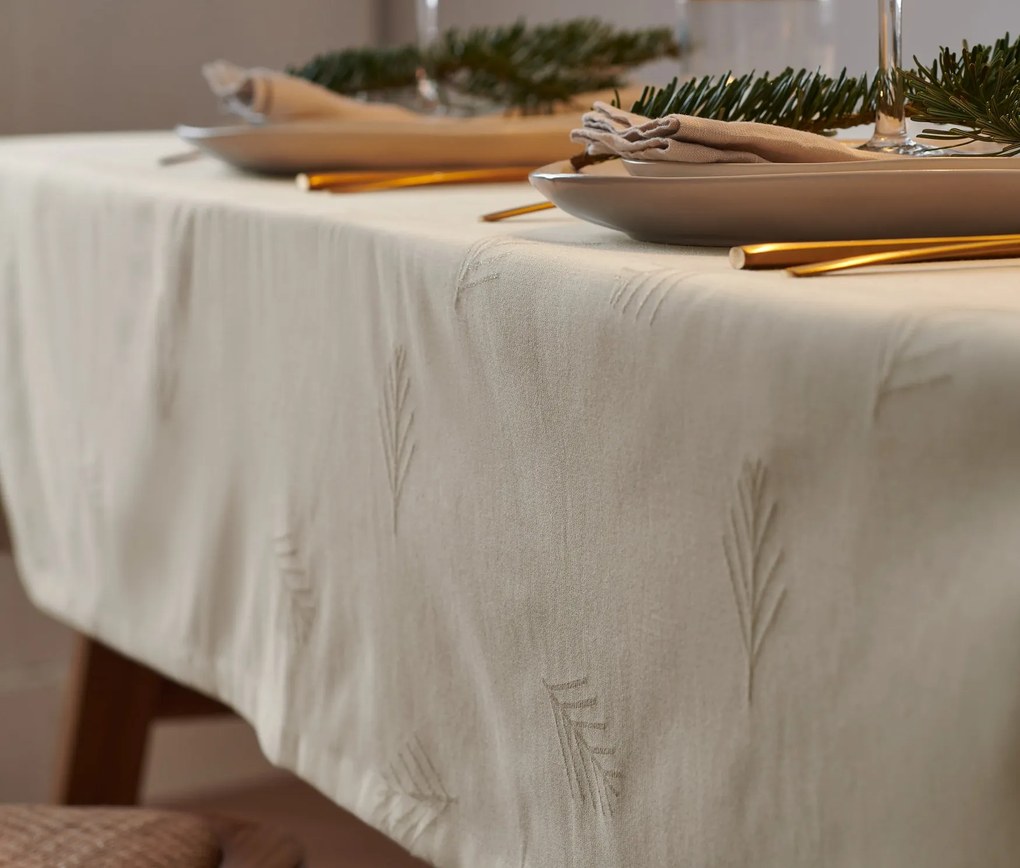 Žakárový obrus, krémový, štandardná veľkosť