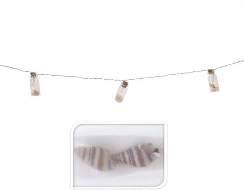 Morská girlanda s LED – sivo-biela 180 cm
