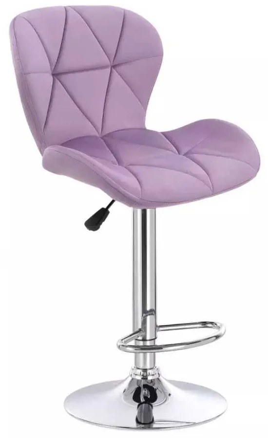 LuxuryForm DESIGN Barová stolička LIVIO VELUR na striebornom tanieri - levanduľa