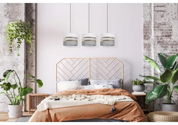 Luster na lanku CORAL 3xE27/60W/230V biela/šedá
