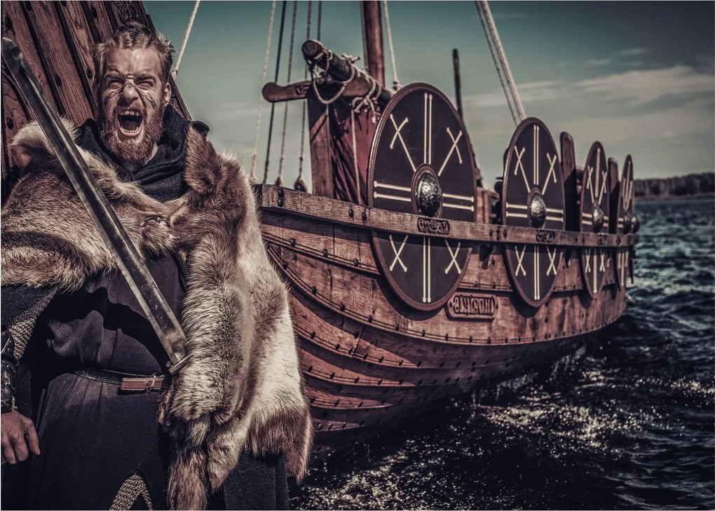 Obraz - Vikingský bojovník (70x50 cm)