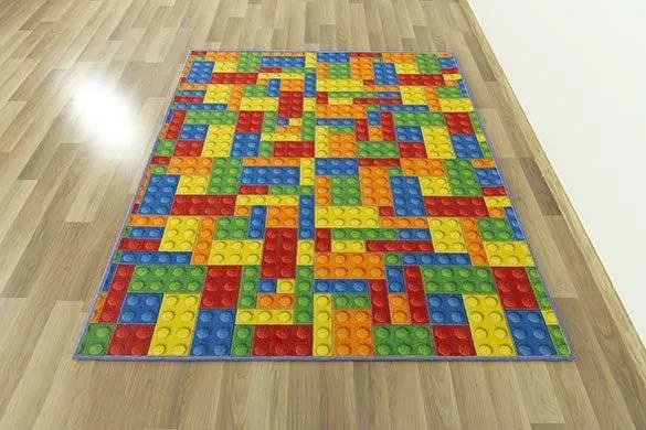 Detský koberec kocky lego viacfarebný