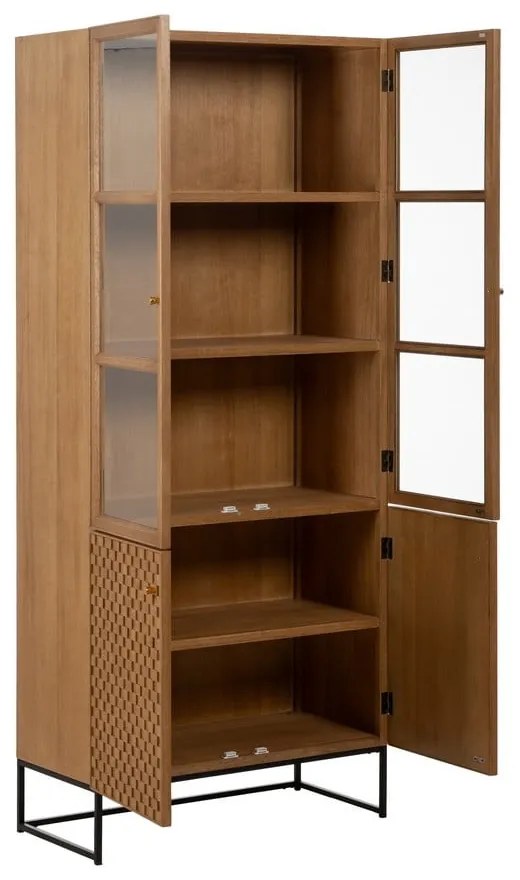 Vitrína v dekore jaseňa v prírodnej farbe 84,5x198 cm – Ixia