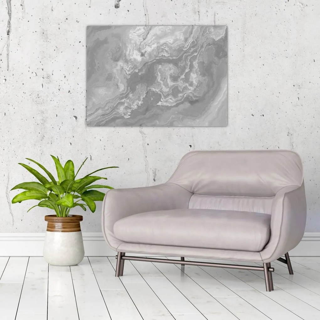 Obraz - Mramor v čiernobielej (70x50 cm)