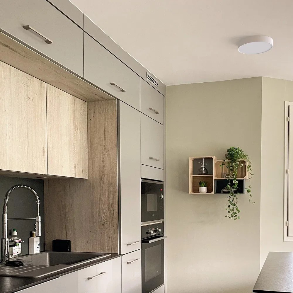 Biele stropné svietidlo SULION Rond, ø 13,5 cm