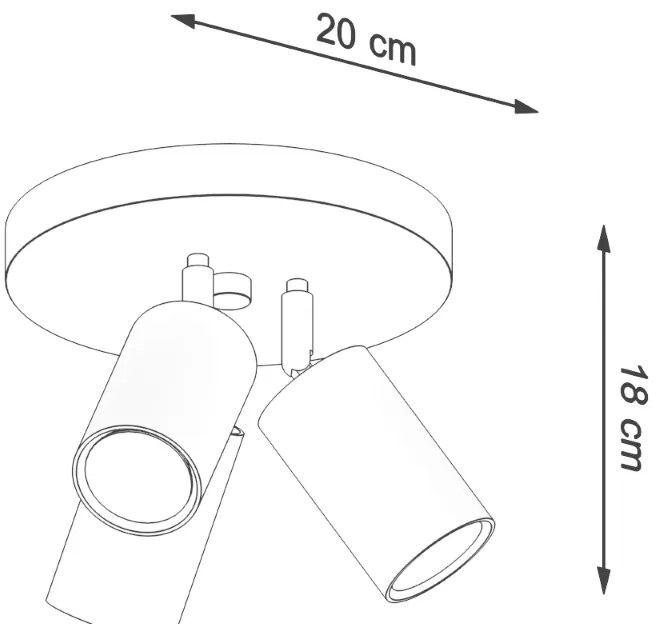 Stropné svietidlo Ring, 1x biele kovové tienidlo, (možnosť polohovania)