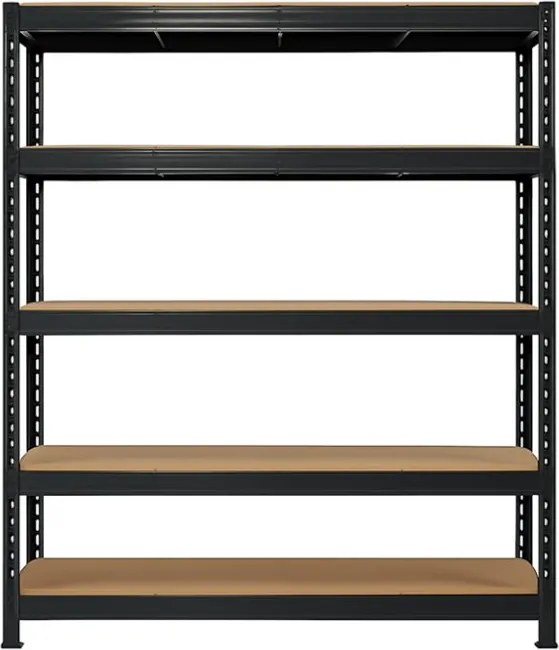 Akcia 3x Regál 216x120x50 cm profesionálny 5-policový, nosnosť 200 kg - čierny