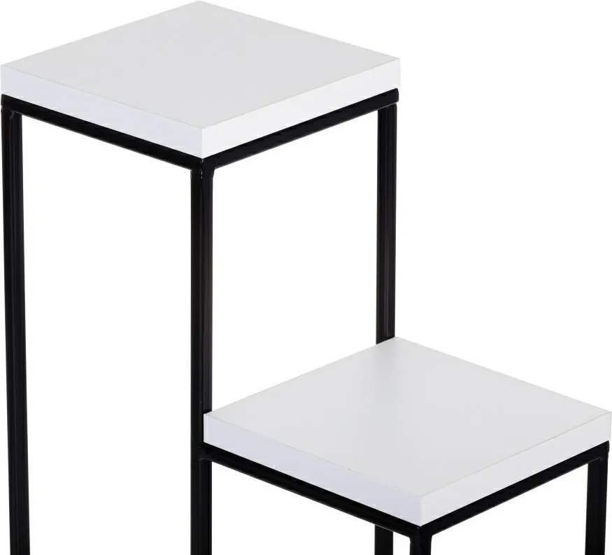 STOJAN NA KVETINÁČ KASKADA 70X34X34 CM ČIERNA/BIELA