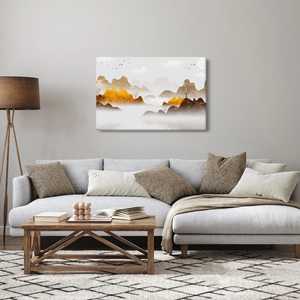 Obraz - Hory v hmle (90x60 cm)